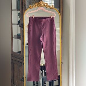NWT Quince Burgundy UltraStretch Ponte Straight Leg Pants 26” inseam petite sz s
